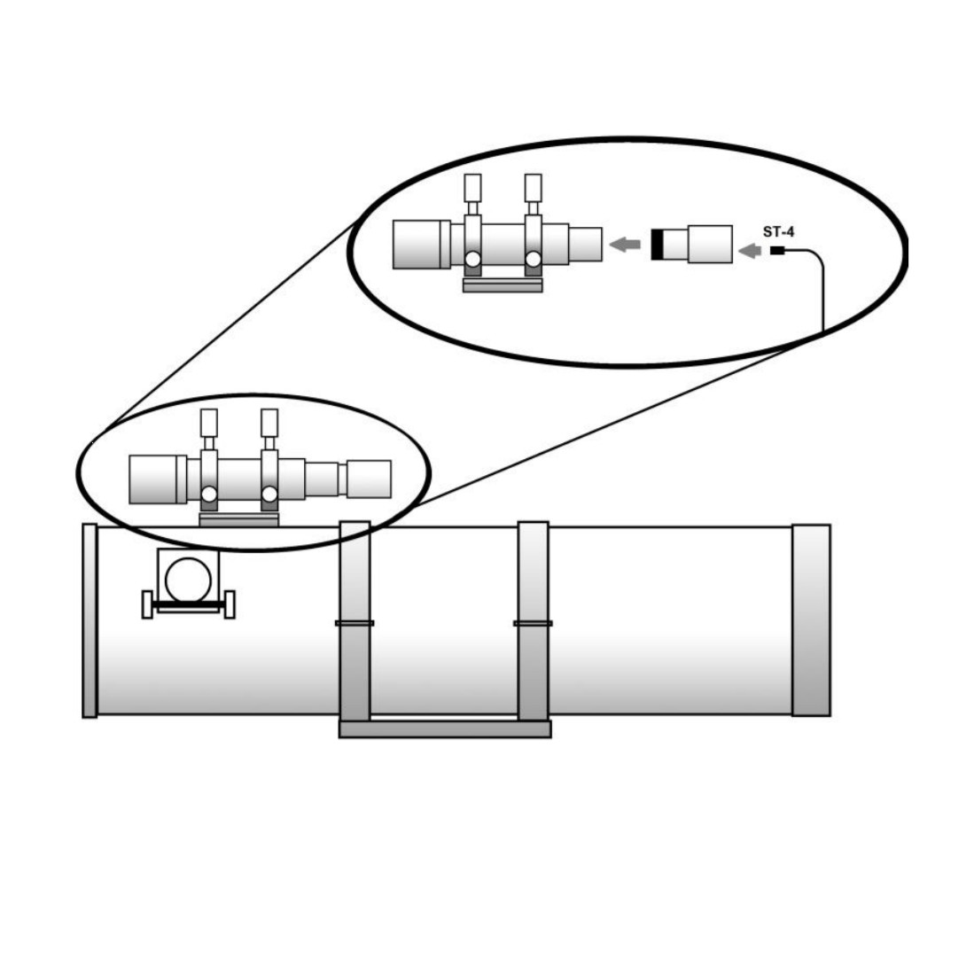 Autoguiding Newton Aufbau Leitrohr Grafik