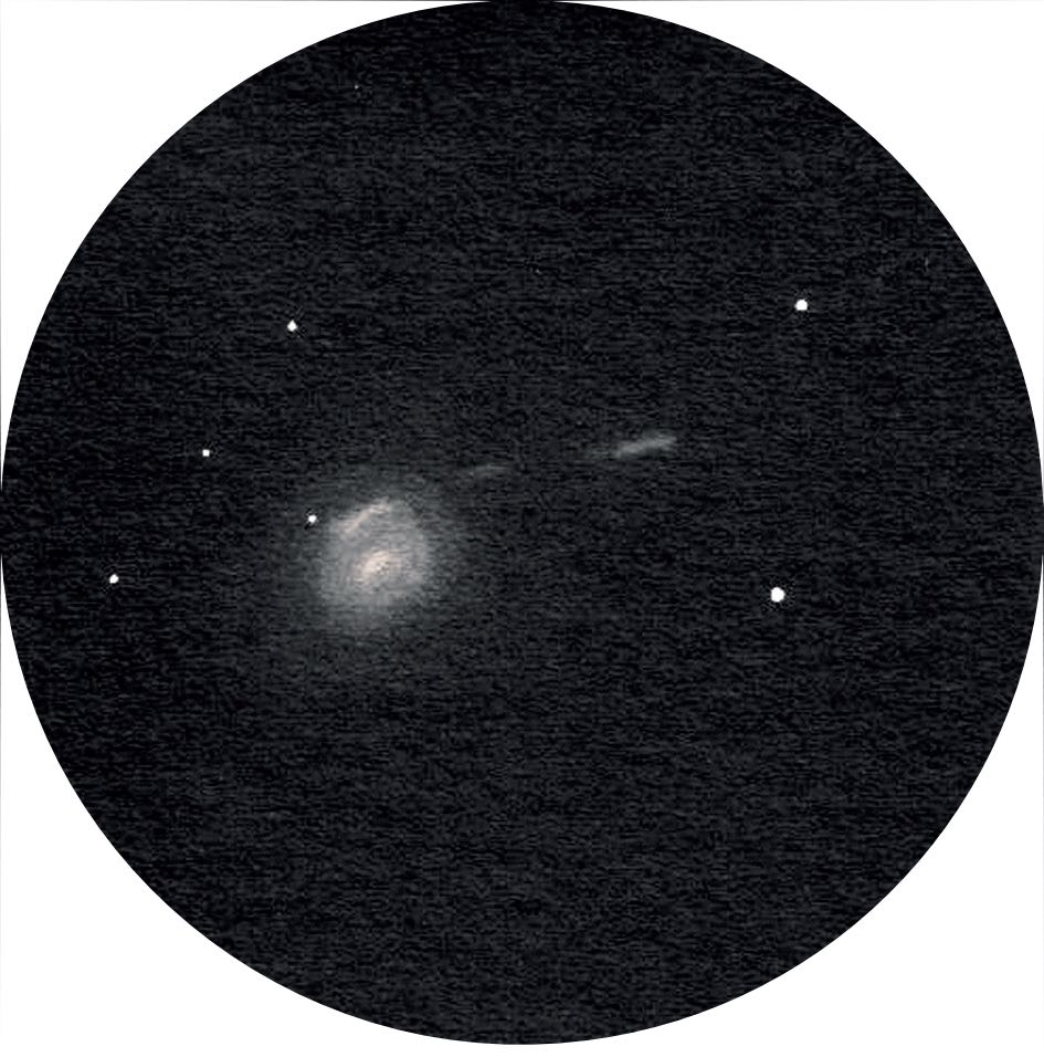 Dessin de NGC 772 et de NGC 770 avec un Newton de 20 pouces et un grossissement de 434×. Uwe Glahn