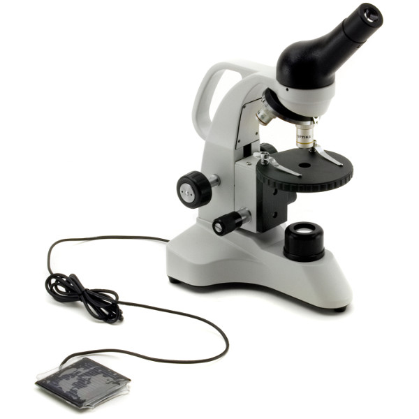 Microscope Optika B-20 Solar, monoculaire, LED, avec panneau solaire