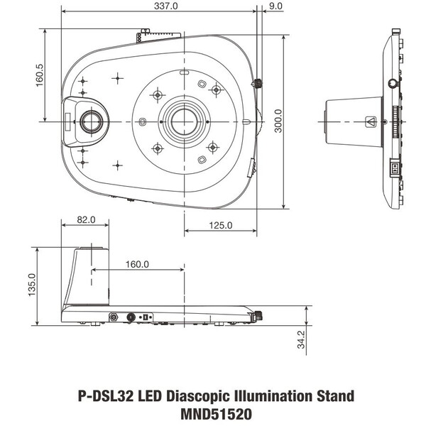 Statif à colonne Nikon P-DSL32 LED Plain Base for transmitted light with pillar