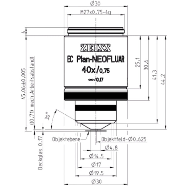 Objectif ZEISS Objektiv EC Plan-Neofluar, 40x/0,75 wd=0,71