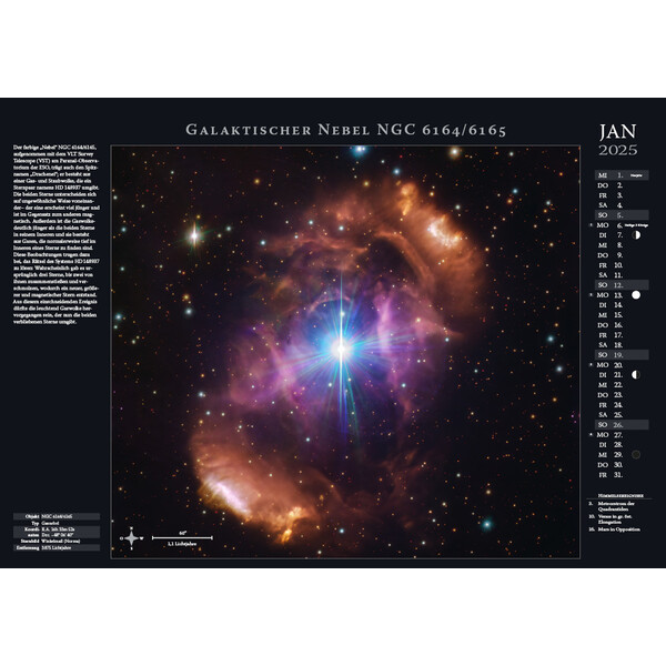 Calendrier Astronomie-Verlag Weltraum-Kalender 2025