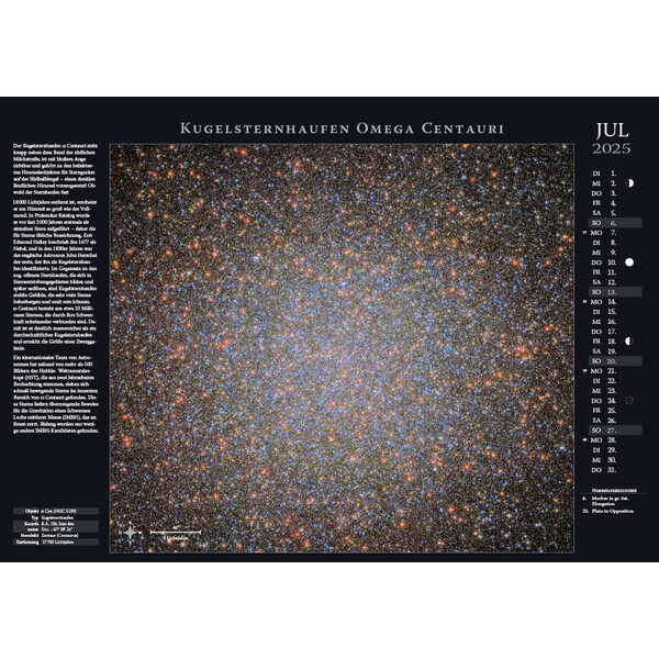 Calendrier Astronomie-Verlag Weltraum-Kalender 2025