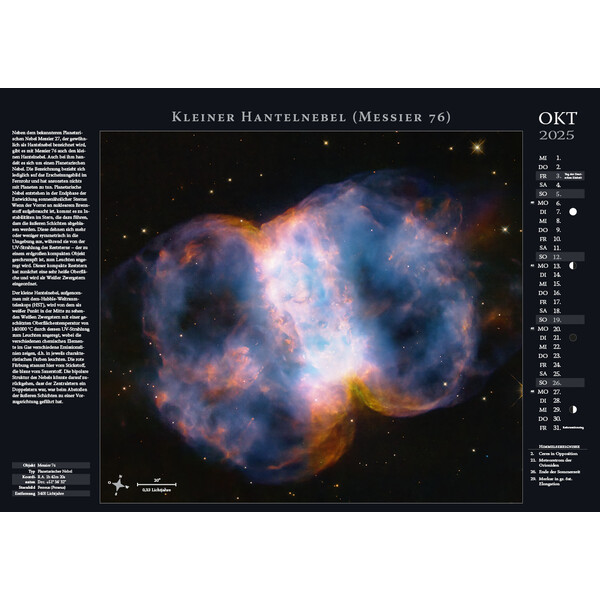 Calendrier Astronomie-Verlag Weltraum-Kalender 2025