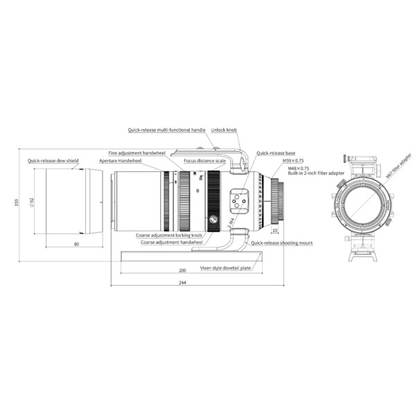 Lunette apochromatique Askar AP 55/264 SQA55 OTA