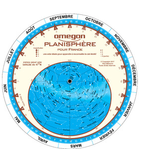 Rob Walrecht Star chart Planisphere 65°N 25cm