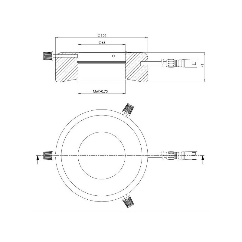 StarLight Opto-Electronics RL12-18f R, éclairage diffus, rouge (625 nm), Ø 66 mm