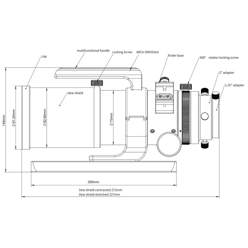 Lunette apochromatique Omegon Apochromatischer Refraktor Pro APO AP 61/360 Triplet ED OTA