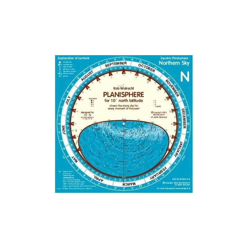 TS Optics Carte d'étoile Planisphere double