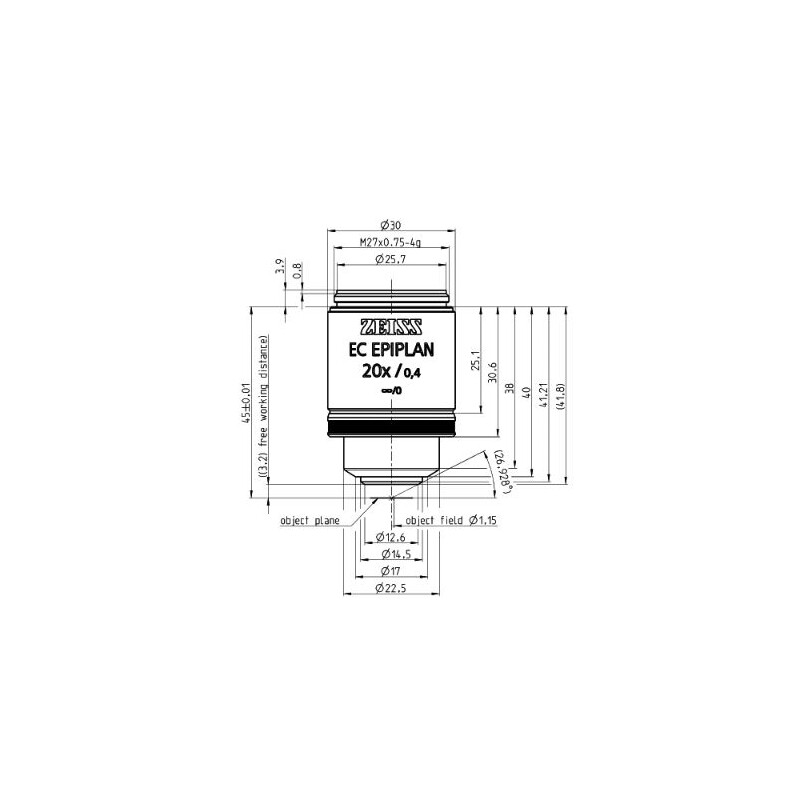 Objectif ZEISS Objektiv EC Epiplan 20x/0,4 M27