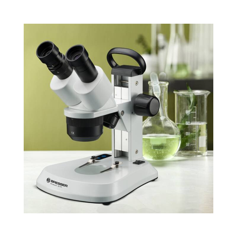 Microscope stéréoscopique Bresser Analyth STR 10x-40x bino ; Greenough ; 50 mm ; 10x/20 ; 10-40x ; LED, caméra, 2 MP