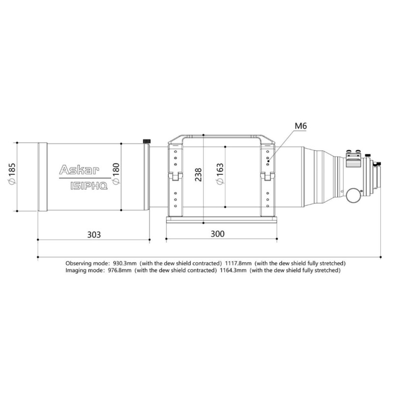 Lunette apochromatique Askar Apochromatischer Refraktor AP 151/1057 151PHQ OTA