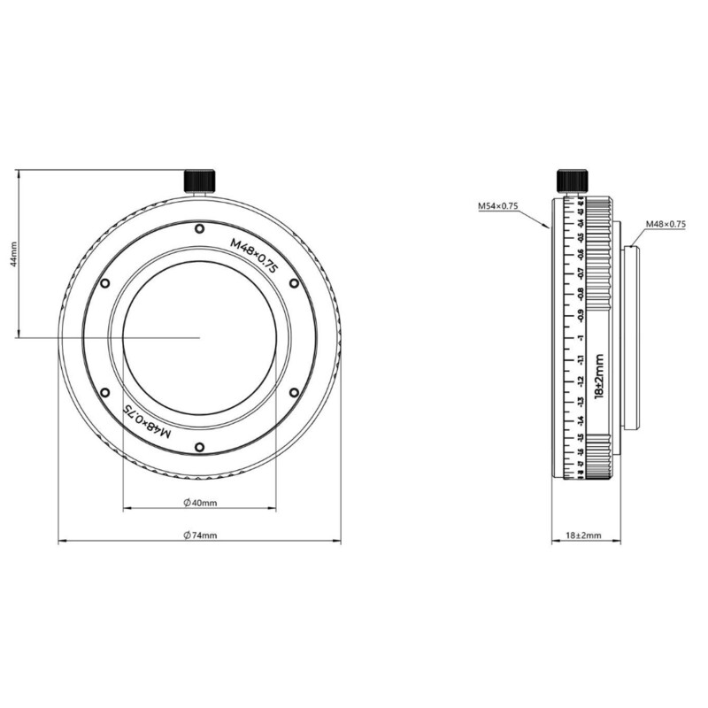 tube allonge Askar Verlängerungshülse Adapter M54/M48 16-20mm