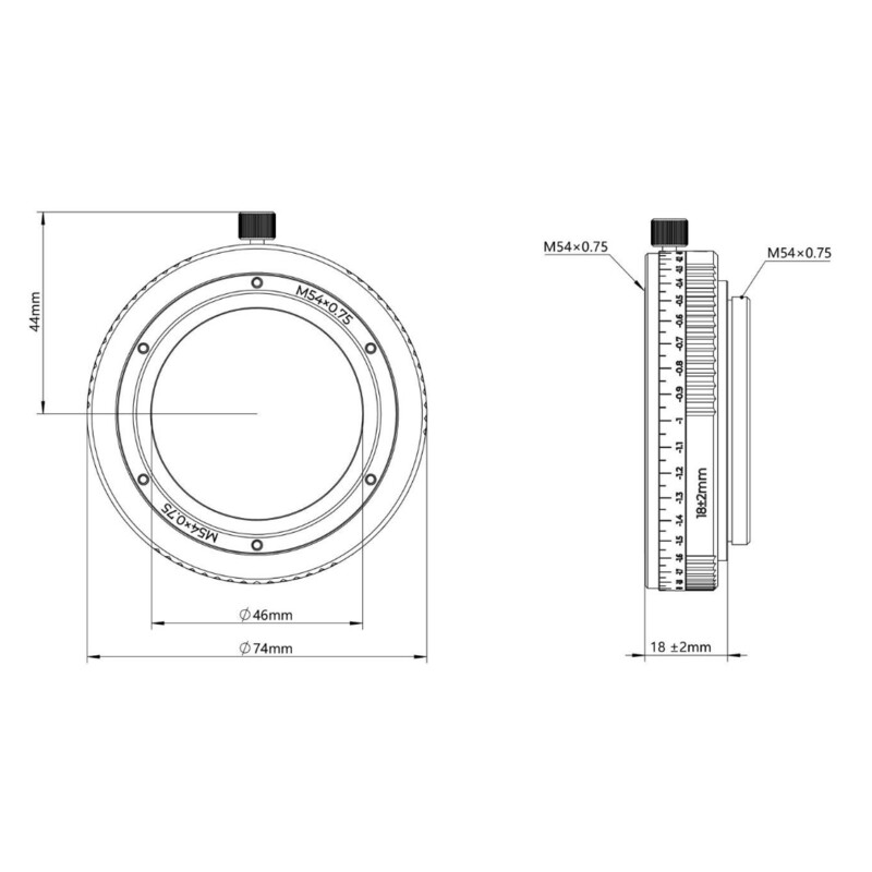 tube allonge Askar Verlängerungshülse Adapter M54/M54 16-20mm