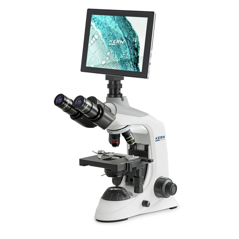 Microscope Kern Digitalmikroskopie-Set, OBE 124T241, HF, digital, 1,25 Abbe-Kondensor, fix, USB 2.0, 40-400x, Dl, 3W LED, 5 MP, Tablet