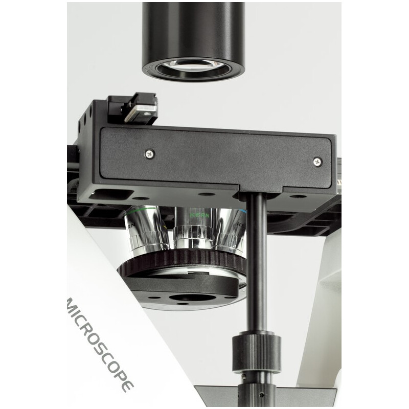 Microscope inversé Kern OCM 167, FL, PH, trino, Abbe-N.A.-0,3-Kondensor fix, 10x-40x, Al, Dl, 5W LED