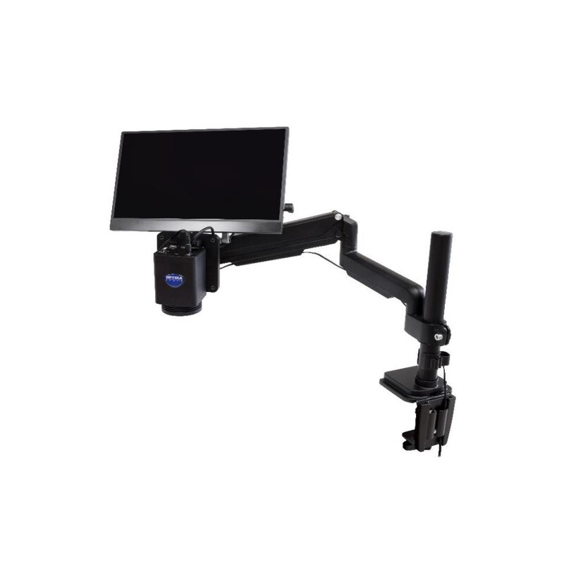 Microscope Optika IS-4K3, zoom optique 1x-18x, autofocus, 8 MP, 4K Ultra HD, support pantographe, 15,6