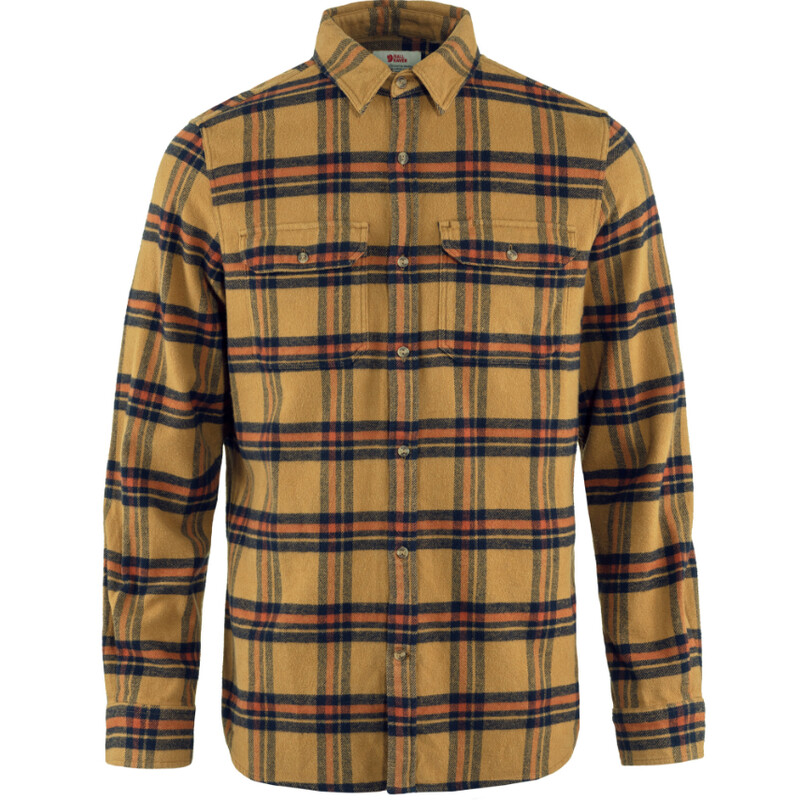 Fjällräven Övik Heavy Flannel Shirt M, 232-215 Buckwheat Brown-Autumn Leaf, S