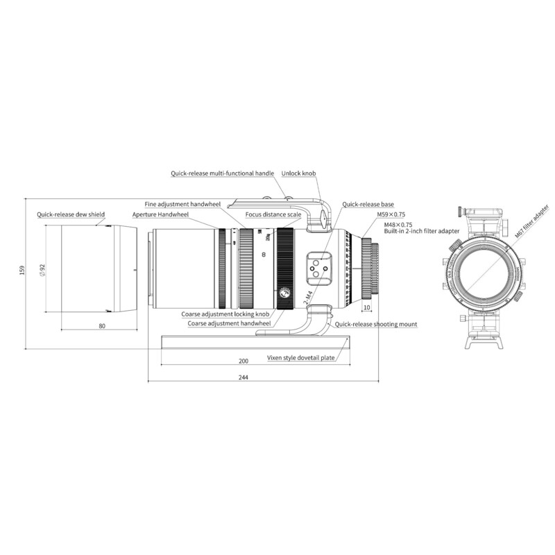 Lunette apochromatique Askar AP 55/264 SQA55 OTA